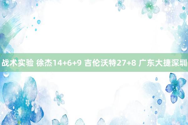 战术实验 徐杰14+6+9 吉伦沃特27+8 广东大捷深圳