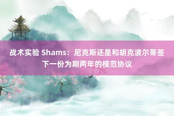 战术实验 Shams：尼克斯还是和胡克波尔蒂签下一份为期两年的模范协议