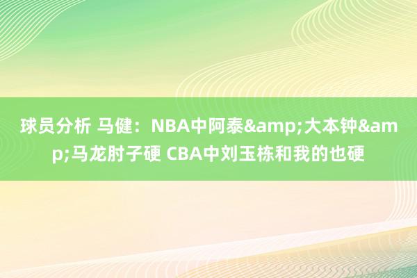 球员分析 马健：NBA中阿泰&大本钟&马龙肘子硬 CBA中刘玉栋和我的也硬