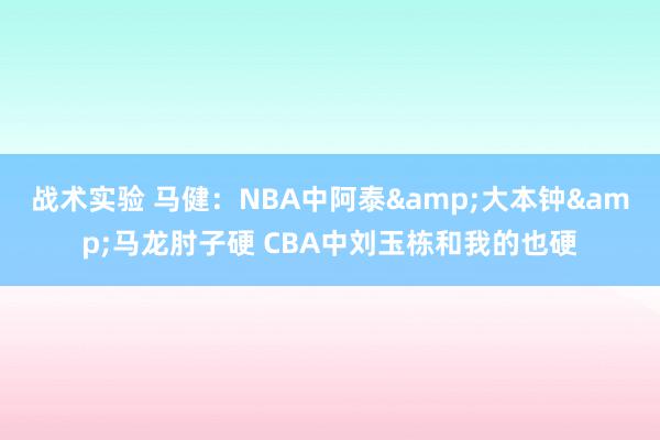 战术实验 马健：NBA中阿泰&大本钟&马龙肘子硬 CBA中刘玉栋和我的也硬