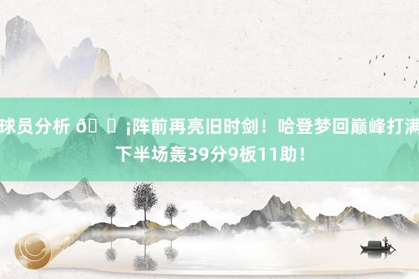 球员分析 🗡阵前再亮旧时剑！哈登梦回巅峰打满下半场轰39分9板11助！