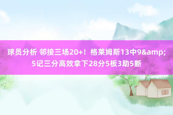 球员分析 邻接三场20+！格莱姆斯13中9&5记三分高效拿下28分5板3助5断