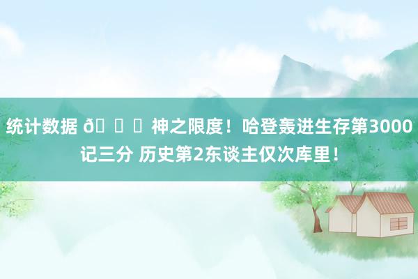 统计数据 😀神之限度！哈登轰进生存第3000记三分 历史第2东谈主仅次库里！