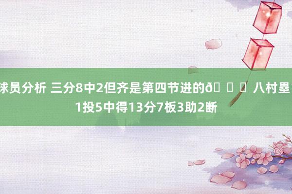 球员分析 三分8中2但齐是第四节进的😈八村塁11投5中得13分7板3助2断