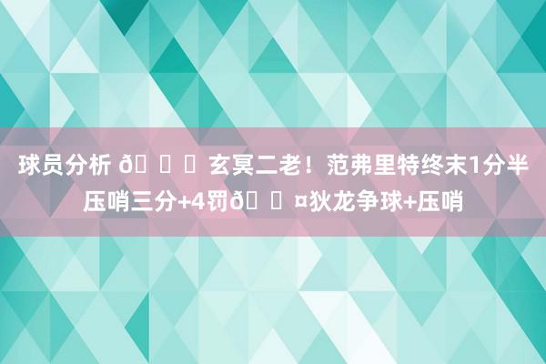 球员分析 🚀玄冥二老！范弗里特终末1分半压哨三分+4罚😤狄龙争球+压哨