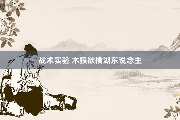 战术实验 木狼欲擒湖东说念主