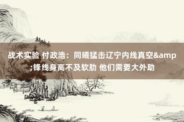 战术实验 付政浩：同曦猛击辽宁内线真空&锋线身高不及软肋 他们需要大外助