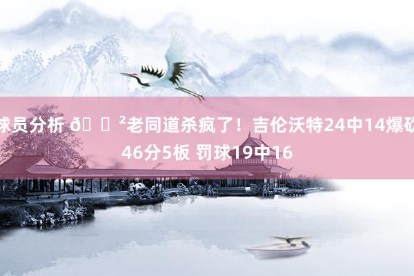 球员分析 😲老同道杀疯了！吉伦沃特24中14爆砍46分5板 罚球19中16