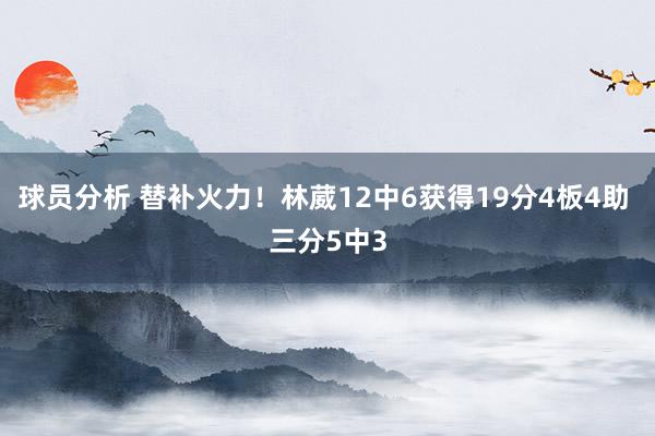 球员分析 替补火力！林葳12中6获得19分4板4助 三分5中3