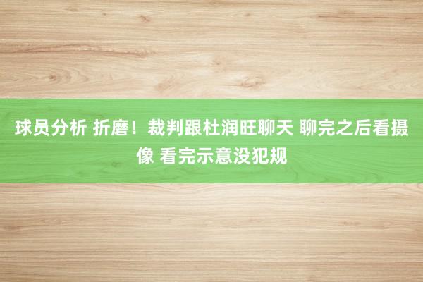 球员分析 折磨！裁判跟杜润旺聊天 聊完之后看摄像 看完示意没犯规