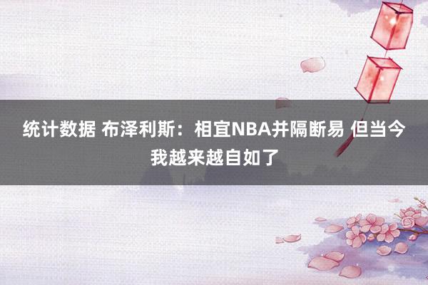 统计数据 布泽利斯：相宜NBA并隔断易 但当今我越来越自如了