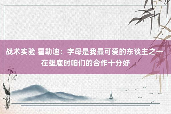 战术实验 霍勒迪：字母是我最可爱的东谈主之一 在雄鹿时咱们的合作十分好