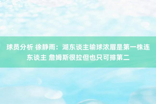 球员分析 徐静雨：湖东谈主输球浓眉是第一株连东谈主 詹姆斯很拉但也只可排第二