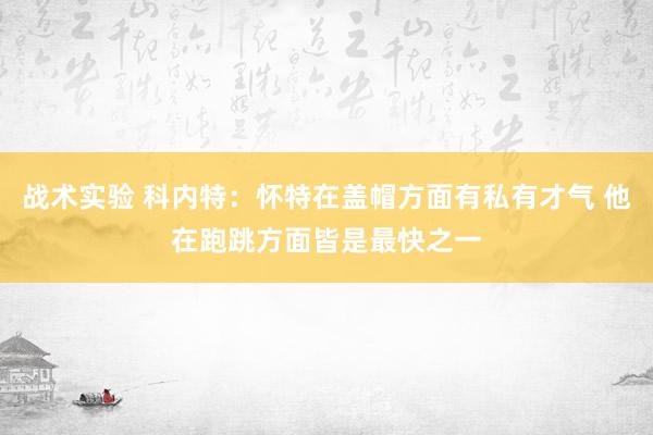 战术实验 科内特：怀特在盖帽方面有私有才气 他在跑跳方面皆是最快之一