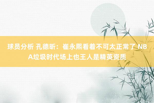 球员分析 孔德昕：崔永熙看着不可太正常了 NBA垃圾时代场上也王人是精英资质