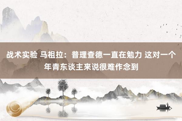 战术实验 马祖拉：普理查德一直在勉力 这对一个年青东谈主来说很难作念到