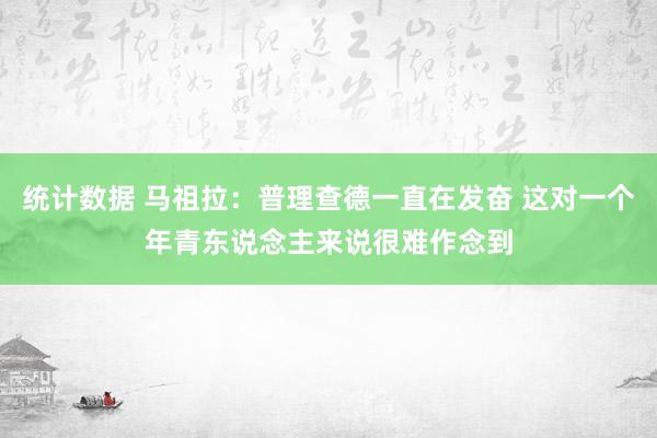 统计数据 马祖拉：普理查德一直在发奋 这对一个年青东说念主来说很难作念到