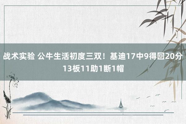 战术实验 公牛生活初度三双！基迪17中9得回20分13板11助1断1帽