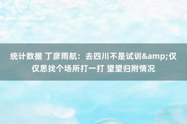 统计数据 丁彦雨航：去四川不是试训&仅仅思找个场所打一打 望望归附情况