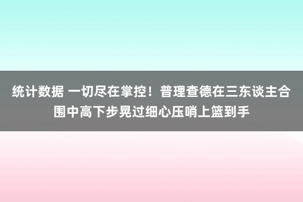 统计数据 一切尽在掌控！普理查德在三东谈主合围中高下步晃过细心压哨上篮到手