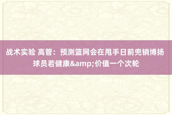 战术实验 高管：预测篮网会在甩手日前兜销博扬 球员若健康&价值一个次轮