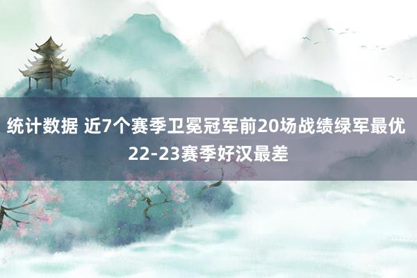 统计数据 近7个赛季卫冕冠军前20场战绩绿军最优 22-23赛季好汉最差