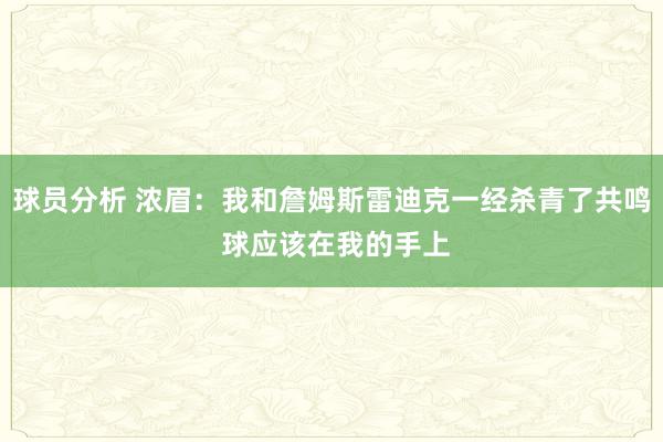 球员分析 浓眉：我和詹姆斯雷迪克一经杀青了共鸣 球应该在我的手上