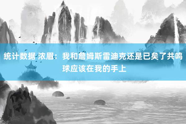 统计数据 浓眉：我和詹姆斯雷迪克还是已矣了共鸣 球应该在我的手上